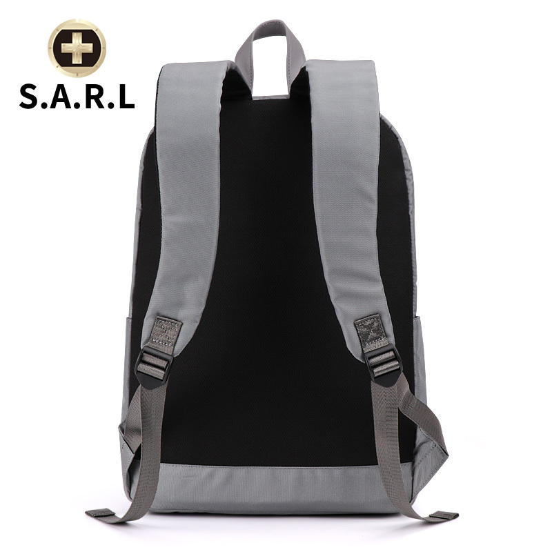 S.A.R.L瑞士双肩包电脑包 15.5英寸 双肩电脑包 男士背包女士学生尼龙书包 灰色