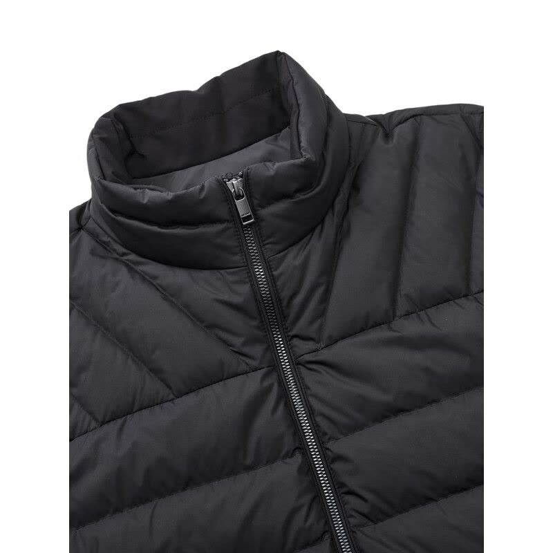 九牧王(JOEONE)鸭绒羽绒服冬季保暖御寒立领商务休闲轻羽绒易打理外套 修身版+黑色+JK5DV52817图片