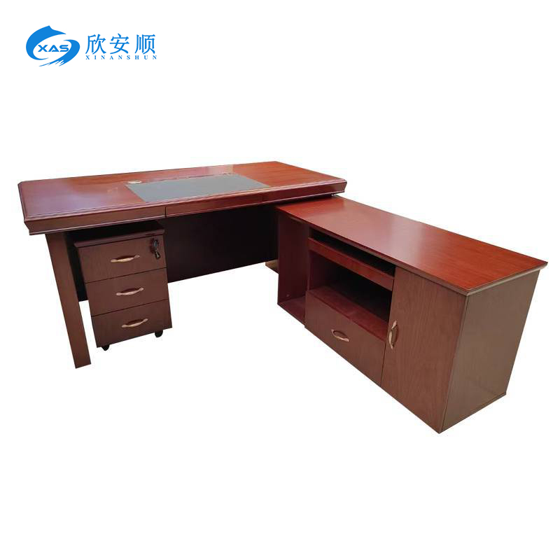 欣安顺 办公桌(木皮带副柜) 1800*900*760mm 张高清大图