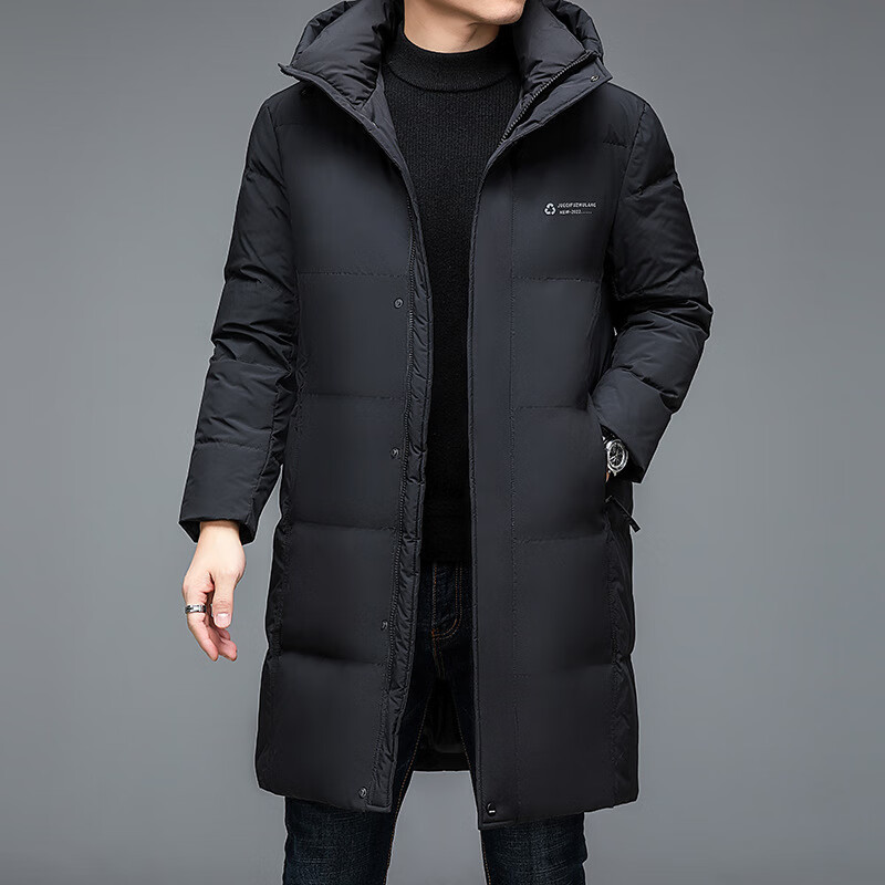 斯哲维世旗舰店品牌冬季羽绒服男中长款过膝连帽中青年男士百搭加厚