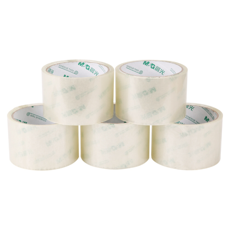 晨光(M&G)文具普透封箱胶带 透明打包胶带60mm*30y(27.42m/卷) 5卷装AJD97331