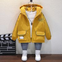 男童外套春秋款儿童外套春款中小童痞帅气衣服6到7岁夹克 90 2028小猫外套春秋款黄色