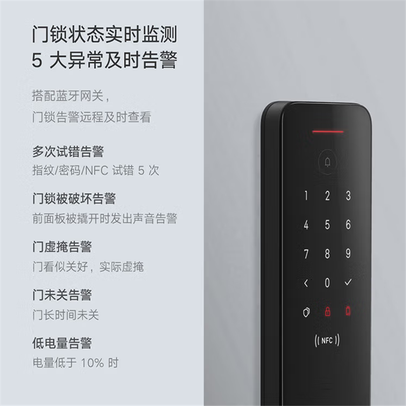 小米(MI) 全自动智能门锁 指纹锁 家用电子锁推拉式防盗门锁NFC密码锁 小米全自动智能门锁 单个价高清大图