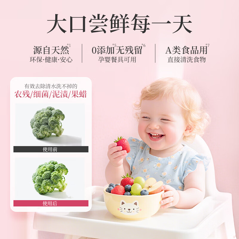 SukGarden蔬果园元气白桃果蔬餐具净(泵装)1.28kg高清大图