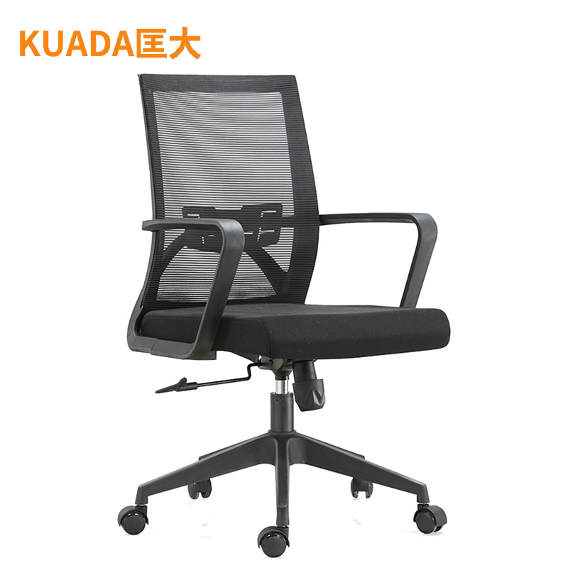 匡大网布办公椅可旋转可升降 职员椅电脑椅 KDT428 黑座黑背
