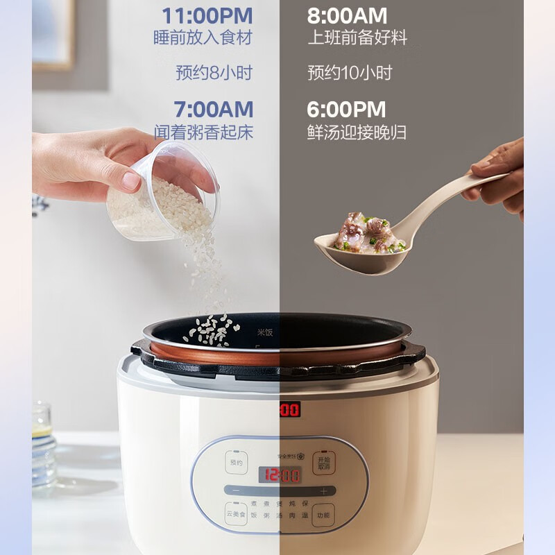 美的(Midea)肆意电压力锅家用 小型2.5L 智能预约多功能 大火力高压锅电饭煲 1-3人 MY-E326
