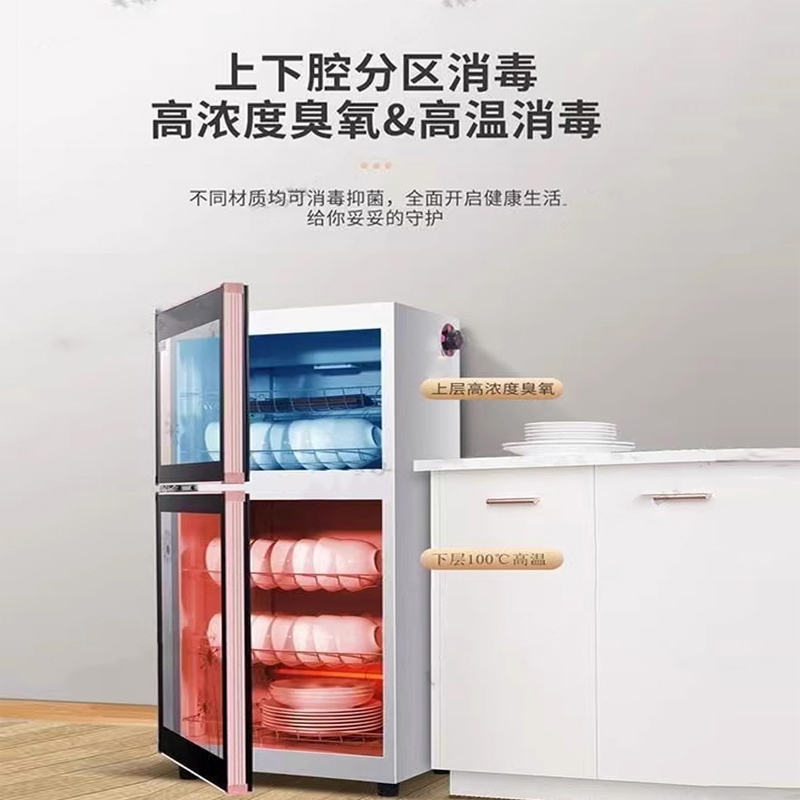 向向锦鲤消毒柜家用小型立式商用厨房不锈钢碗柜碗筷柜_P68L加厚不锈钢单门2层_其他