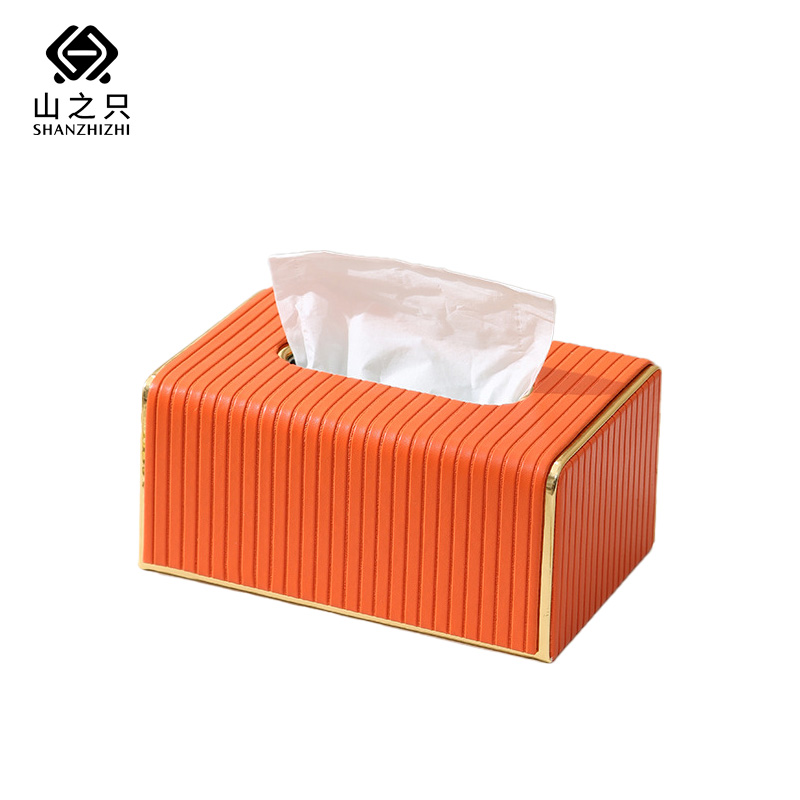 山之只 金边罗马柱纹纸巾盒 19*13*9cm 个高清大图