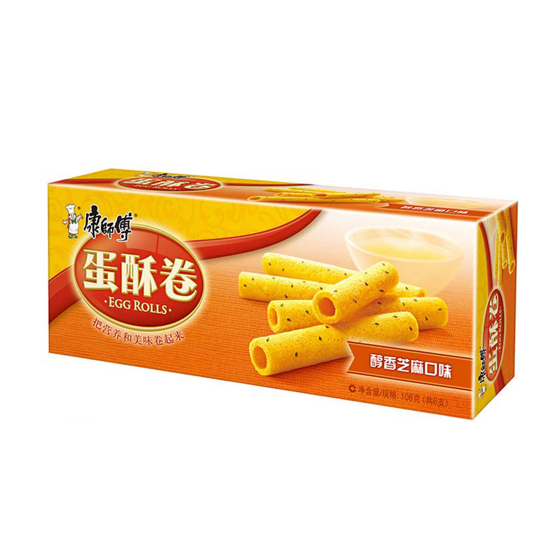 康师傅 蛋酥卷 醇香芝麻味108g/盒 休闲零食小吃蛋卷