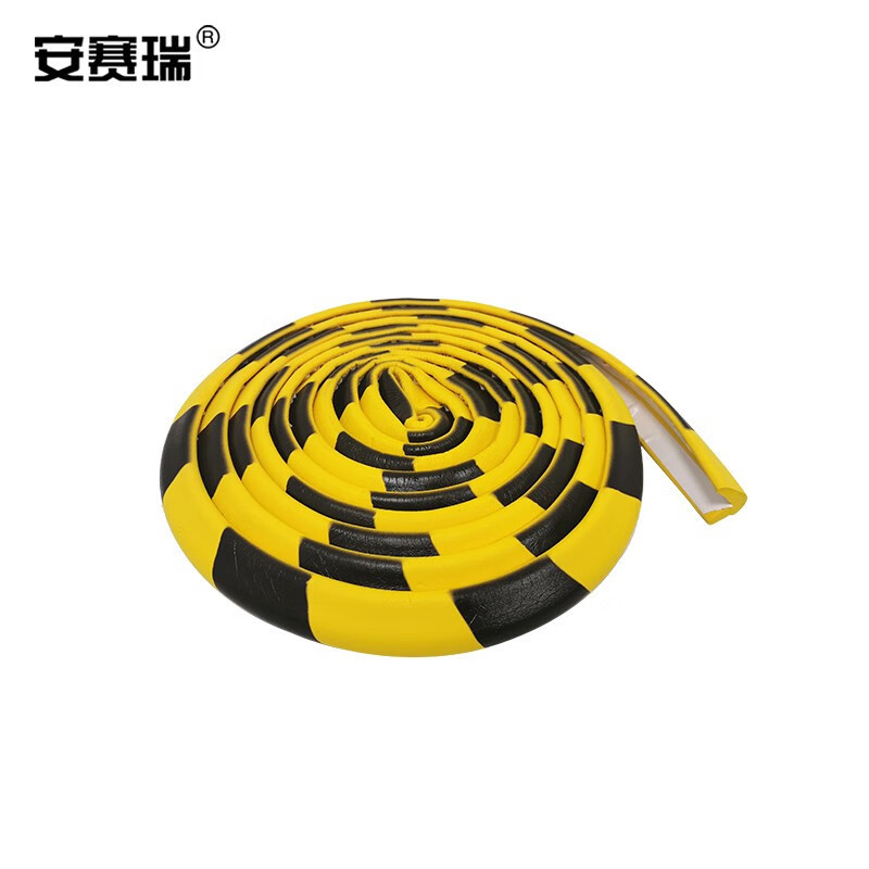 安赛瑞 防撞条 自粘警示防撞条 防碰撞 磕碰墙角包边条 黄黑色 5米长 平面型 311094