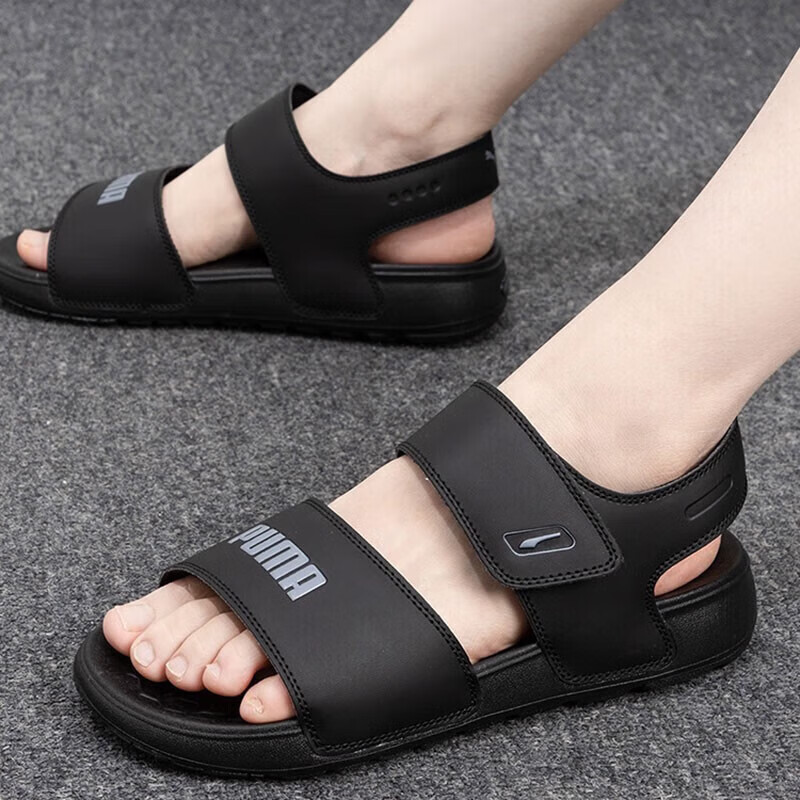 彪马(PUMA)凉鞋男女鞋新款出行休闲鞋户外沙滩鞋情侣鞋魔术贴凉鞋395429-05 ZP 389083-01/黑色 35.5