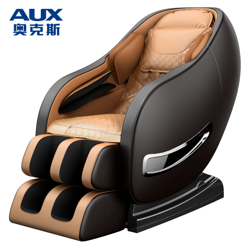 奥克斯(AUX)按摩椅全身多功能电动新款全自动家用小型SL太空豪华舱老人 豪华版(灰白)