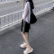 樵JIAO夏女薄款棋盘格子休闲阔腿裤五分中裤028-RT-Z094