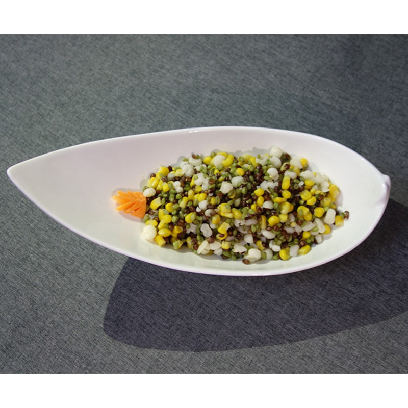 智美环球 菜盘异形创意盘子商用白瓷餐具 12寸三脚翘角盘高清大图