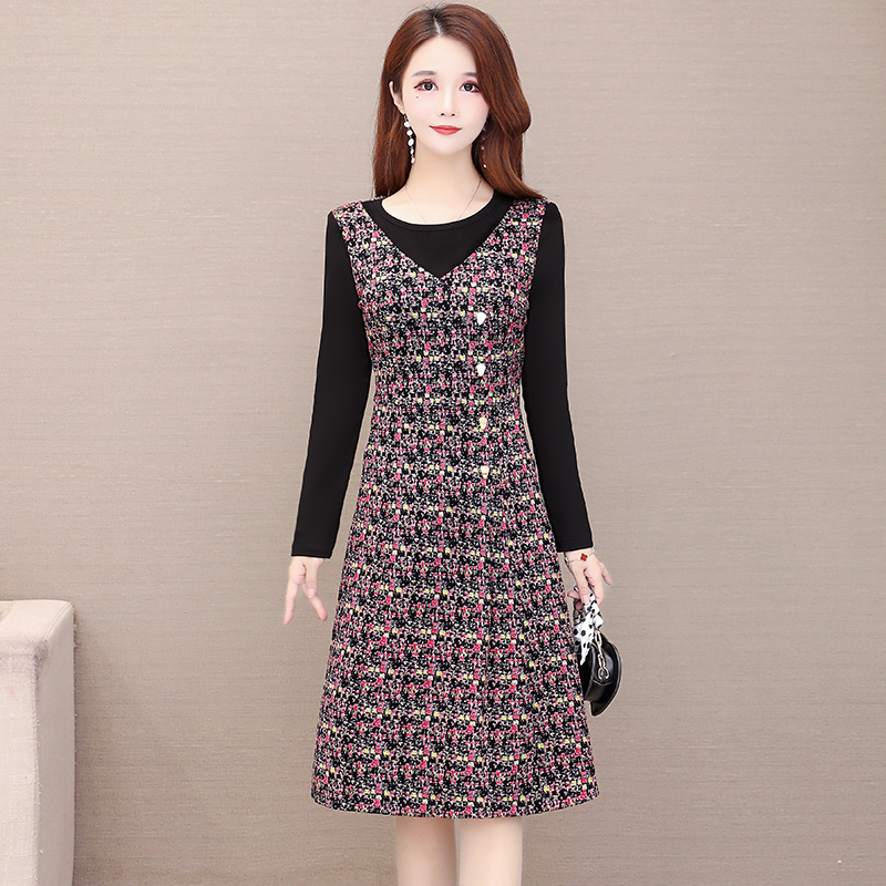 名丽斯中老年女装小香风连衣裙女秋装2020年新款减龄显瘦贵夫人妈妈装