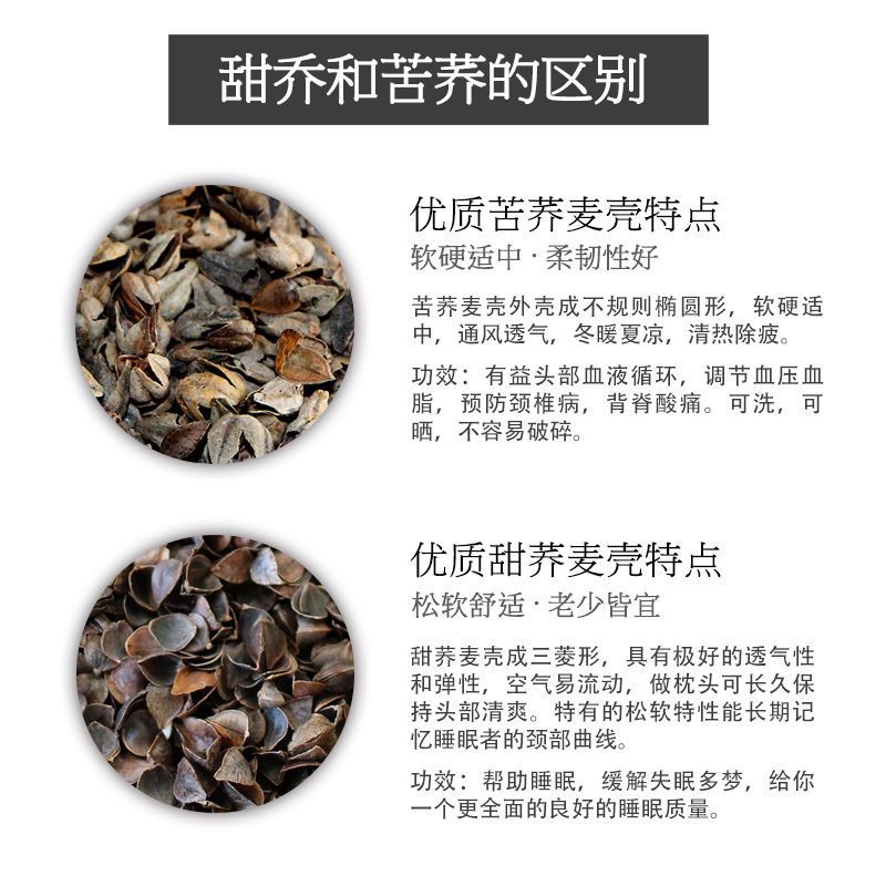 5斤送一个枕芯 甜荞 高温消毒杀菌荞麦壳散装荞麦皮甜荞苦荞成人学生儿童枕头芯填充物