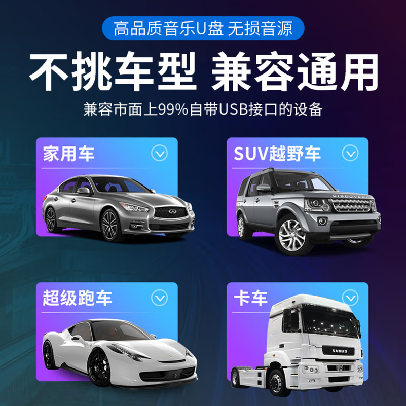[补贴10%]汽车载U盘无损高音质品质车用2023抖音新歌曲网红32g经典音乐优高清大图