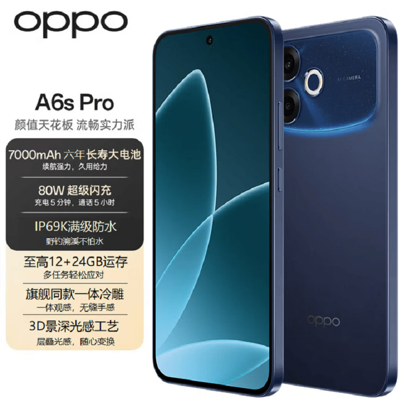OPPO A6s Pro 12GB+256GB 夜月生辉 颜值天花板 流畅实力派 六年久用流畅 5G智能 新品手机高清大图