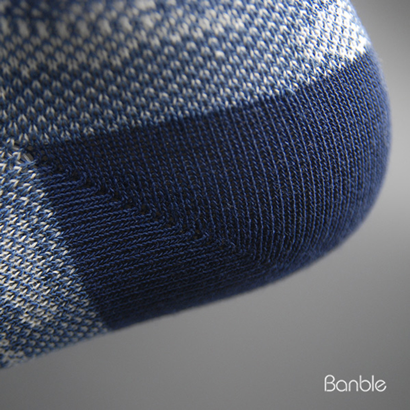 Banble 半霸 [五双装送精美礼盒]迷彩低帮儿童棉袜手工对目精梳棉学生袜