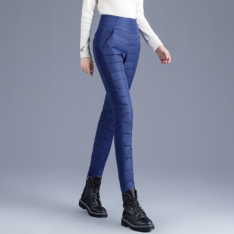 羽绒棉裤女加厚外穿韩版修身显瘦铅笔裤中老年妈妈保暖棉裤