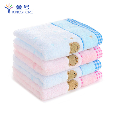 金号(KING SHORE) 纯棉毛巾 柔软吸水 清新可爱方巾3666WH 天蓝色 34*35CM
