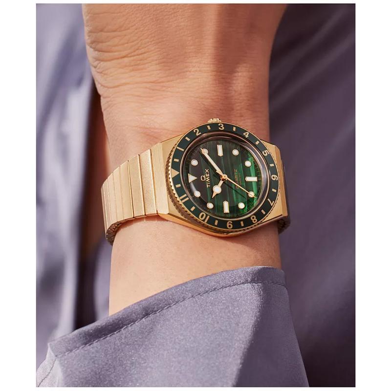 Timex 女士石英金色不锈钢绿松石表mm复古防水防刮石英腕表
