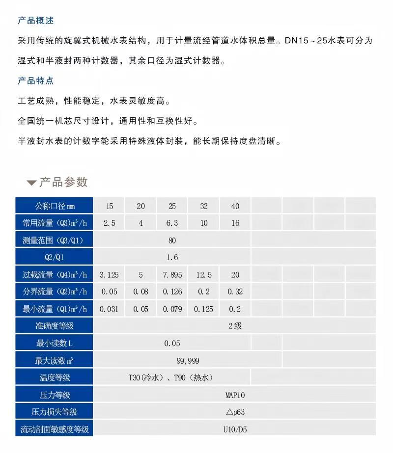 力盾 小液封滴水水表 LXS-E DN15 台 旋翼式水表DN15