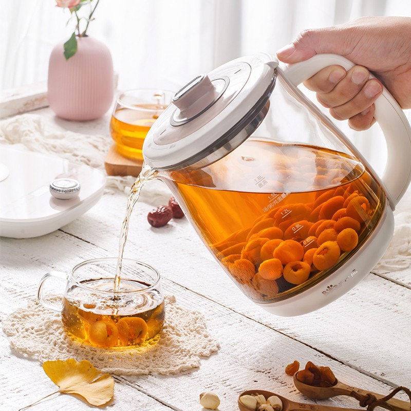养生壶燕窝炖盅红茶水果茶煮茶器电热水壶烧水壶1.8L玻璃花茶壶
