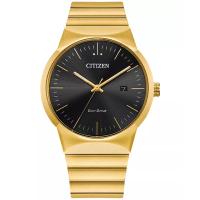 西铁城(CITIZEN)光动能三眼计时男款商务休闲防水不锈钢腕表