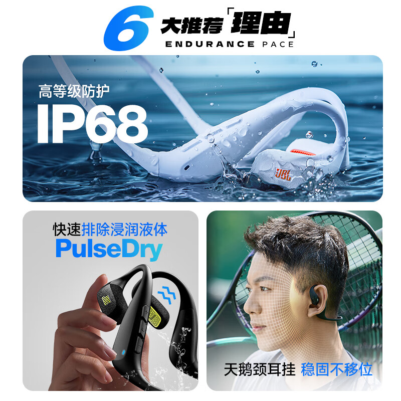 JBL ENDURANCE PACE 悦跑环无线开放式运动耳机,紫色高清大图