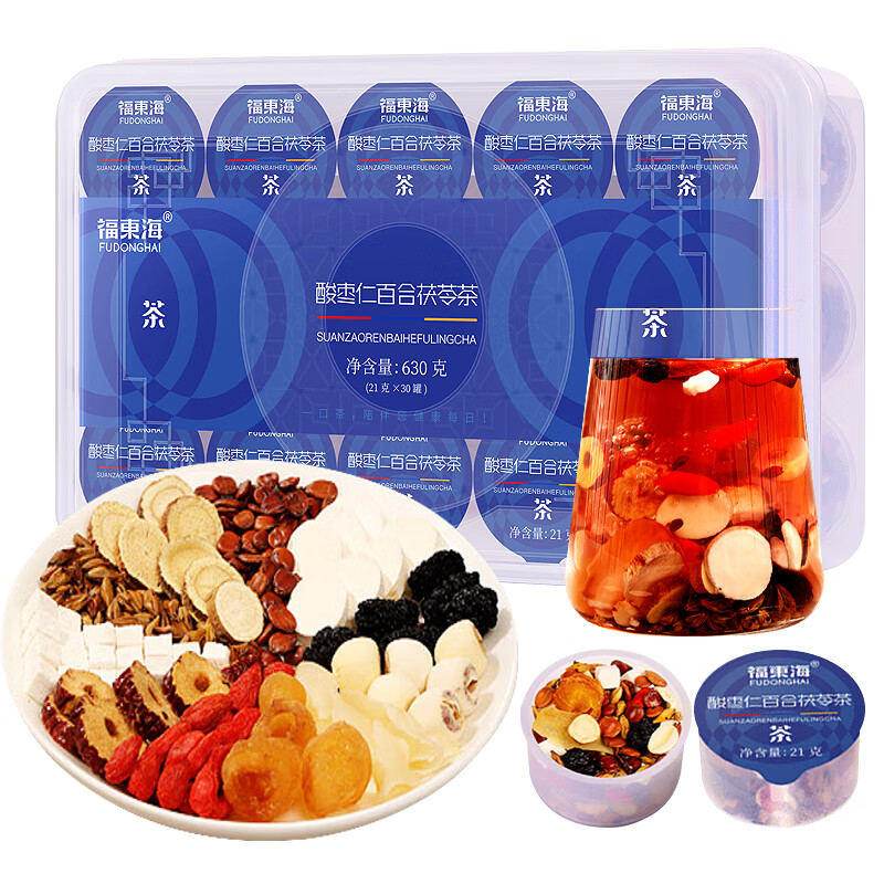 福东海酸枣仁百合茯苓茶630克/盒(小罐茶)
