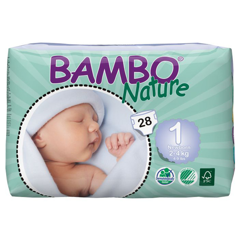 [香港行貨]Bambo Nature班博 綠色嬰兒紙尿片1號(初生)28片