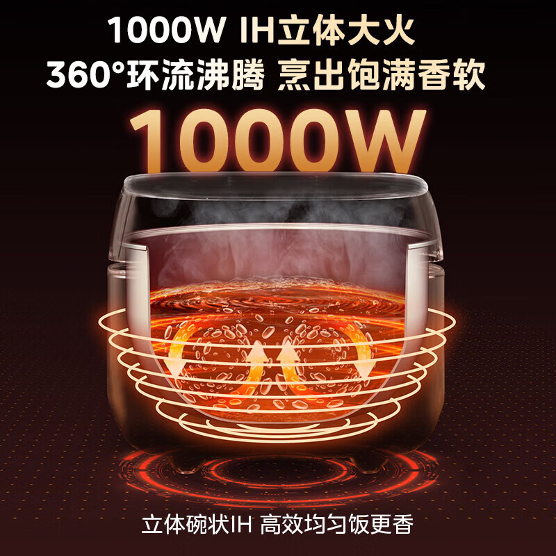 美的电饭煲0涂层家用3L电饭锅不锈钢无涂层蜂窝内胆IH加热智能多功能电饭煲 MB-HC3050S高清大图