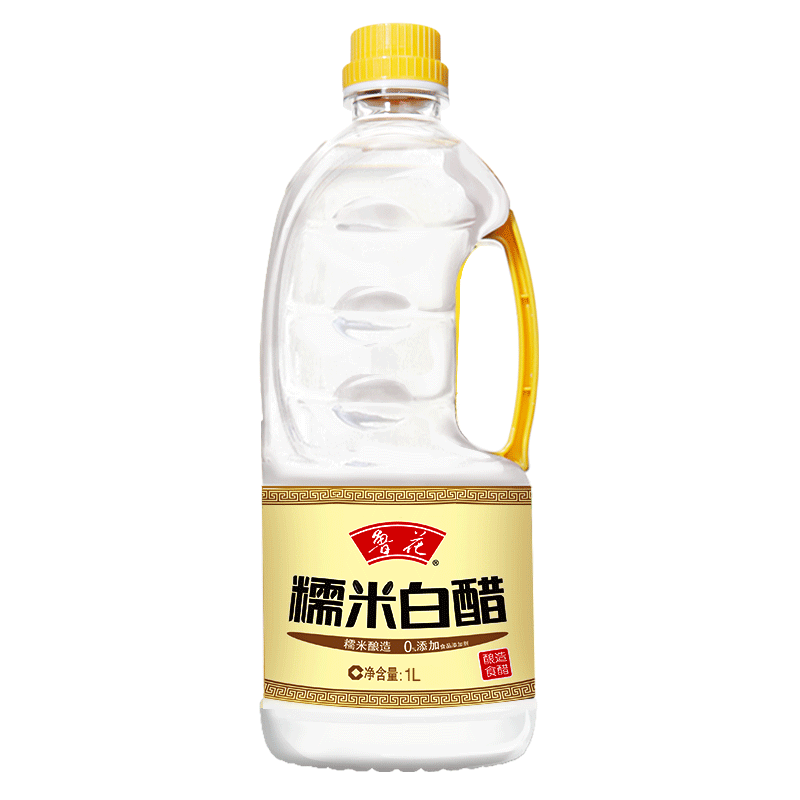 鲁花糯米白醋1L*3调料品 酿造 炒菜 纯粮酿造 蘸料 食醋 饺子凉拌醋 老陈醋 原醋 寿司醋 家用炒菜 火锅蘸料