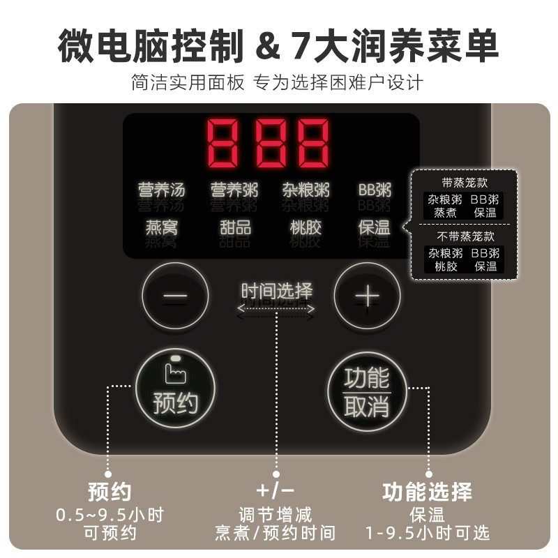 小熊(Bear)电炖锅 电炖盅 隔水炖锅 煲汤锅燕窝炖盅炖汤锅DDZ-C25X6 配蒸笼高清大图