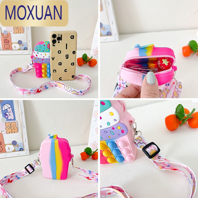 MOXUAN新款儿童包包夏季女童斜挎包硅胶宝宝零钱包卡通小女孩时尚单肩包