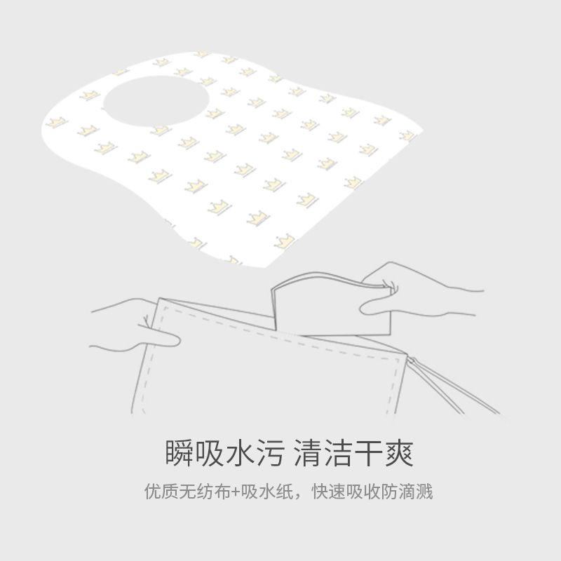 棉花秘密婴儿一次性围兜围嘴儿童免洗口水巾宝宝吃饭饭兜10片/袋*2袋