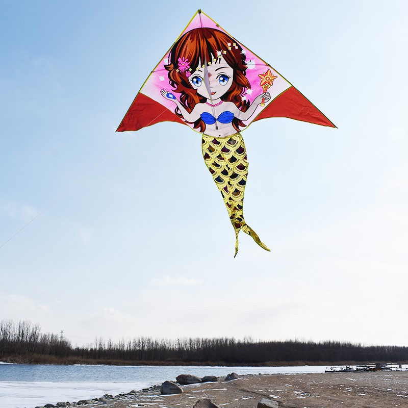 彩金美人鱼风筝儿童易飞公主线轮潍坊初学者好飞小卡通创意 三维工匠 魔法美人+20cm粉水晶线路+500m线高清大图
