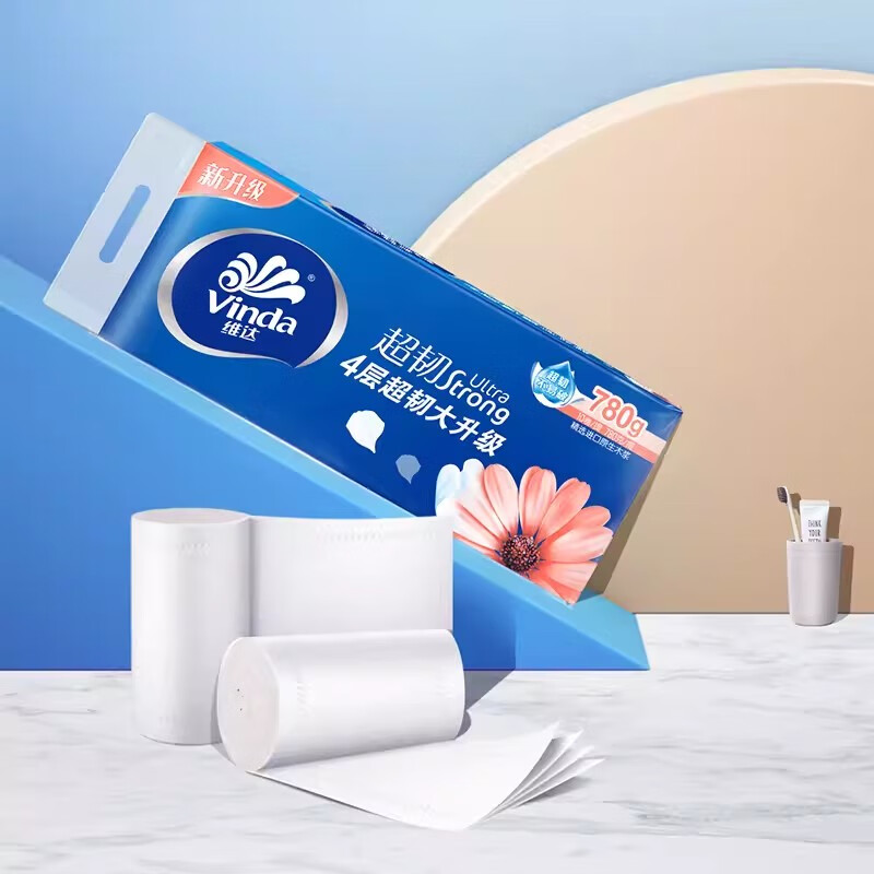 维达 超韧实芯卷纸4层 78g/卷*10卷*1提高清大图