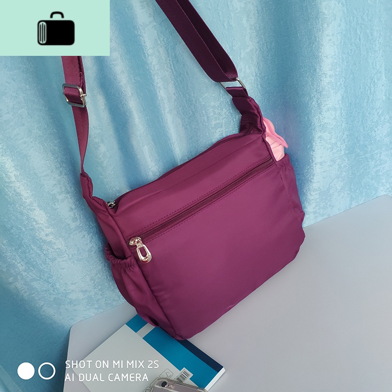 时尚单肩斜挎包2020新款多层女包防水帆布大容量中老年包包妈妈包NEWLAKE高清大图