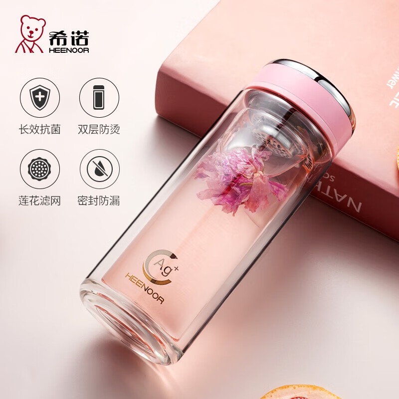 希诺(HEENOOR)双层抗菌玻璃杯220ml-XN-1952高清大图