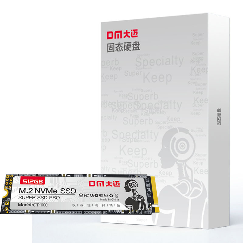 大迈(DM)GT1000-512G M.2接口 2280NVME协议PCIE通道 SSD固态硬盘 (计价单位:个) 灰色