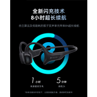 墨觉(MOJAWA)Run Plus 骨传导蓝牙耳机运动无线耳骨传导耳机跑步骑行游泳8级防水32G内存 橙色