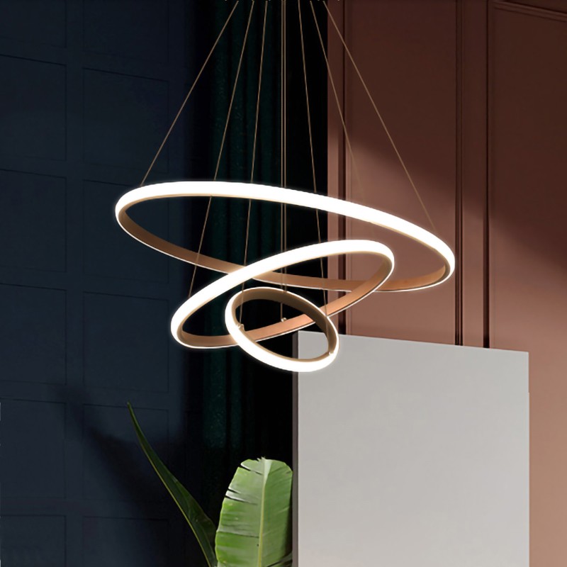 环森 照明led餐厅吊灯 现代简约创意个性圆环形客厅餐桌饭厅北欧风格