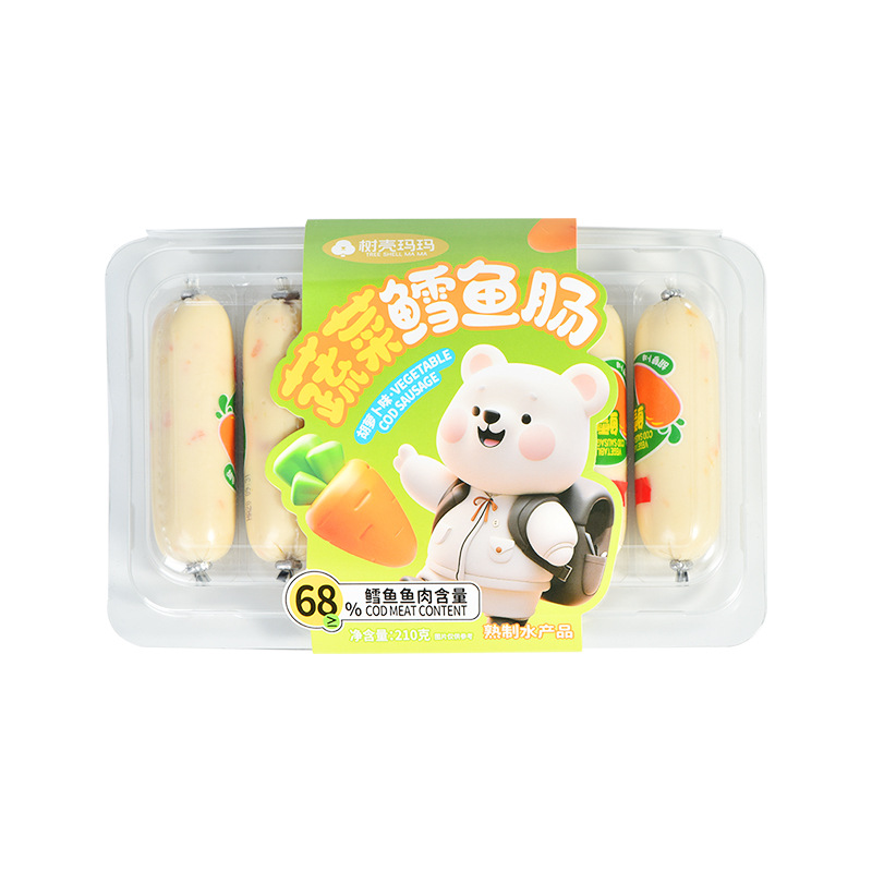 拍1发4 蔬菜鳕鱼肠210g鱼肉肠胡萝卜味玉米味香肠火腿肠儿童零食即食休闲零食官方正品高清大图