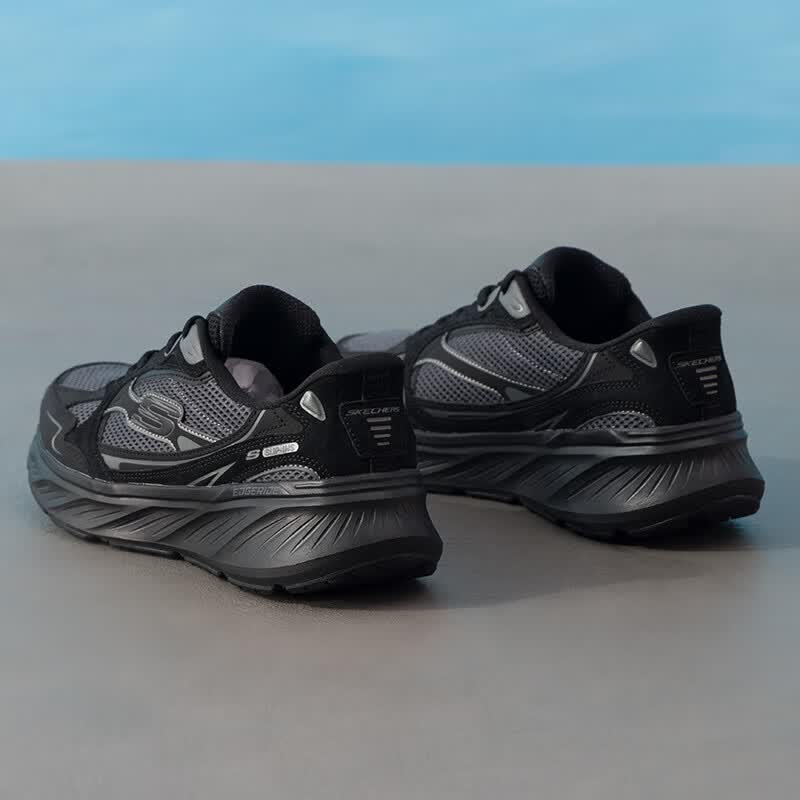 斯凯奇（Skechers）男鞋新款运动鞋网面透气轻便舒适休闲时尚跑步鞋232969-BBK ZP高清大图
