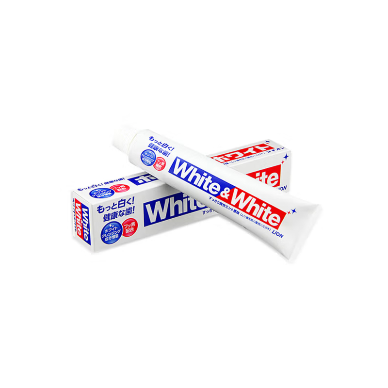 狮王(Lion) 牙膏 White美白牙膏 经典大白 去黄去牙渍 150g 日本进口高清大图