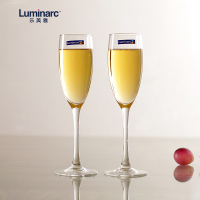 Luminarc法国(ARC)乐美雅无铅玻璃杯品味优雅香槟杯160ML(两只装)G9470易洗酒具