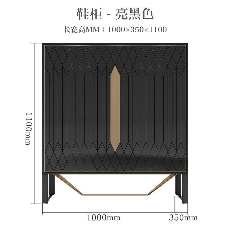 森美人鞋柜轻奢入户隔断柜美式实木玄关柜现代厅装饰柜别墅鞋柜 1米钢琴黑色整装
