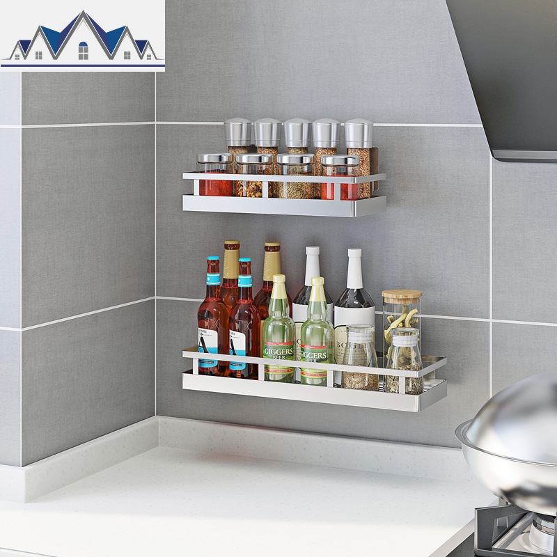 厨房置物架免打孔304不锈钢壁挂式收纳架调味品调料架佐料杂物架_1_267高清大图
